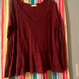 Altar'd State Deep Red Long Sleeve Top